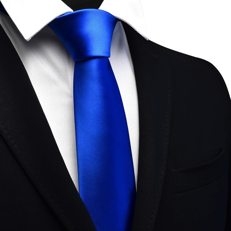 Branduce 3.15"（8cm） Mens Solid Satin Tie Pure Color Necktie for Business and Wedding + Gift Box - Image 2